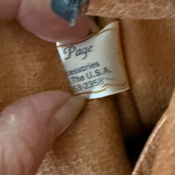 Vintage Jo Ann Page Brown Leather w/ Black Piping Shoulder Bag *Made in the USA* - Picture 10 of 10